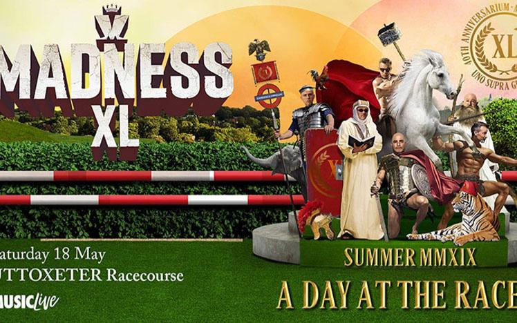 Promotional banner for Madness event at Uttoxeter Racecourse.