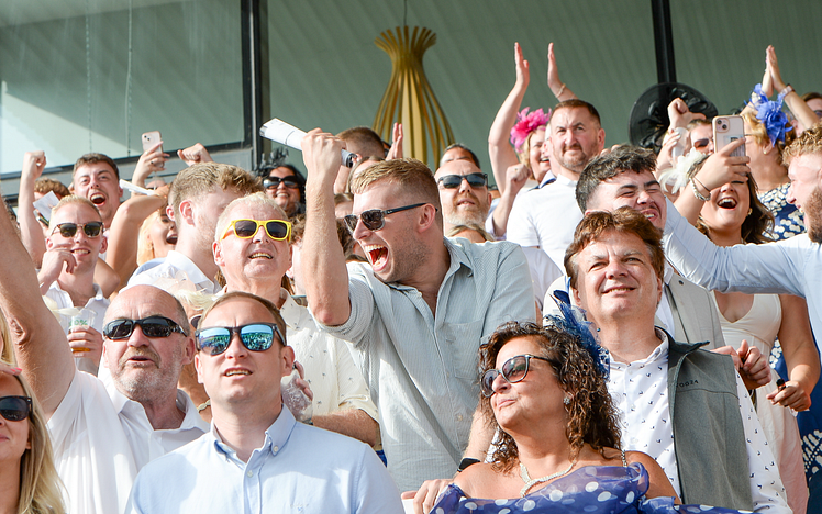 Group cheering at Uttoxeter Racecourse