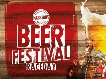 Promotional banner for Beer Festival event at Uttoxeter Racecourse.
