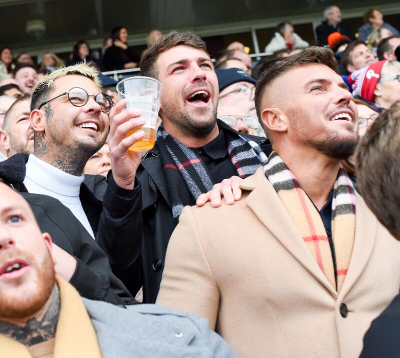 A group of young lads enjoying Gents Day at Uttoxeter Racecourse