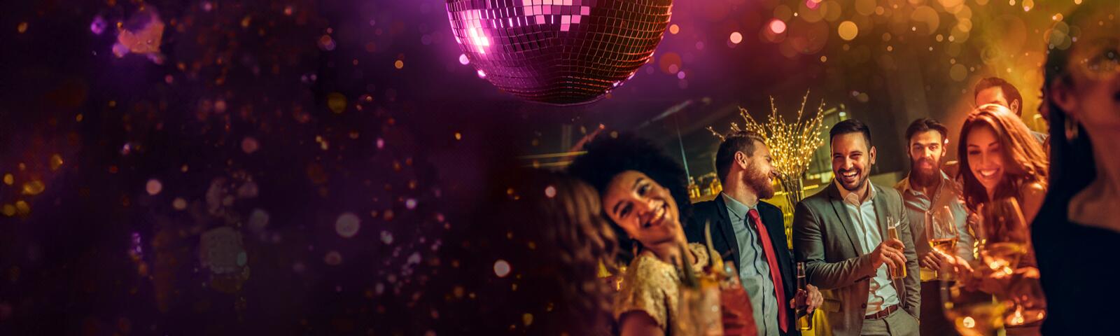 Group of people at Christmas parties at Uttoxeter Racecourse