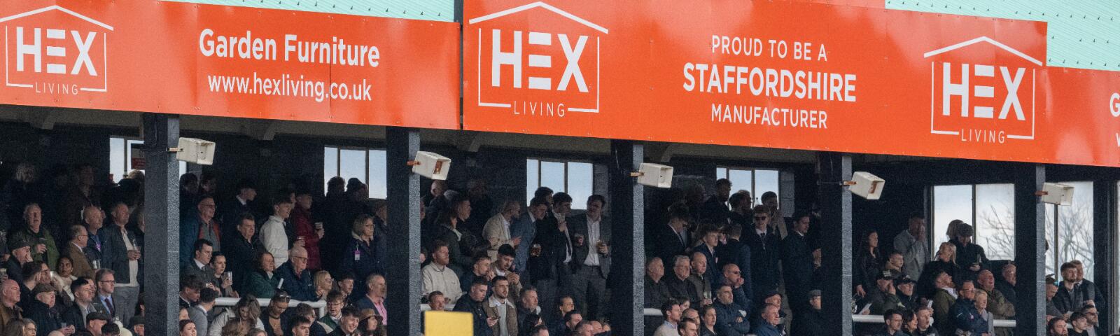 Crowd in grandstand at Uttoxeter Racecourse