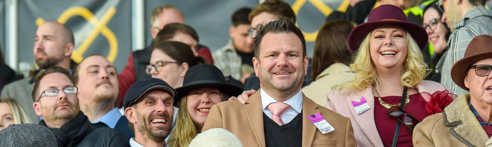 Some of the grandstand crowd at a Uttoxeter Races fixture
