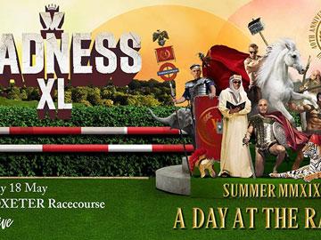 Promotional banner for Madness event at Uttoxeter Racecourse.