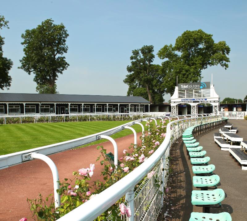 Parade ring at Uttoxeter Racecourse.
