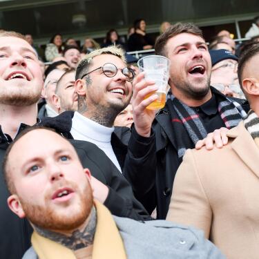 A group of young lads enjoying Gents Day at Uttoxeter Racecourse