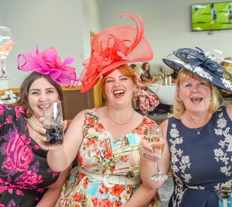 Three ladies in hospitality enjoying their day at Uttoxeter Races